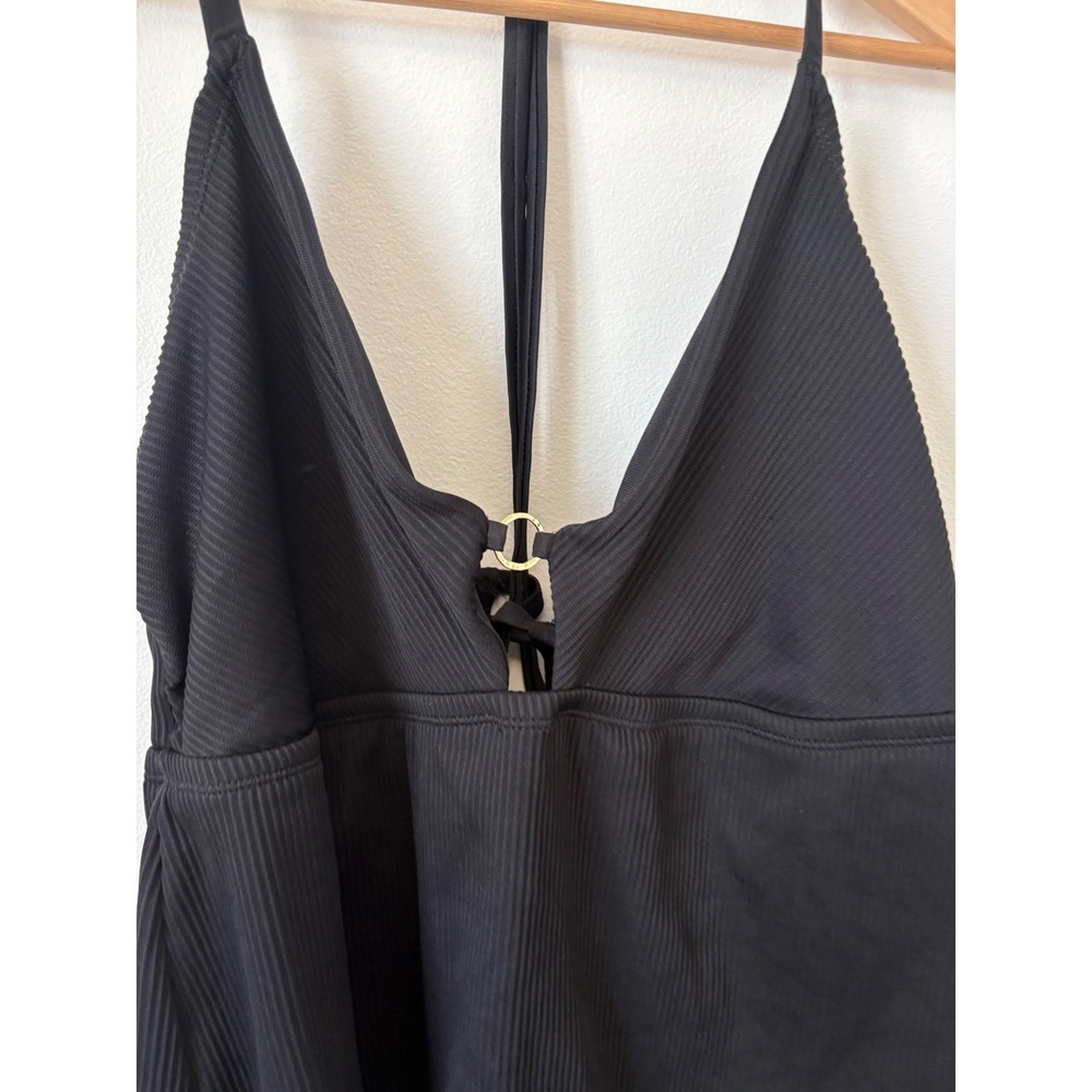 Time and Tru Black Ribbed Tankini – Gold Details – Size 2X - Picture 2 of 4